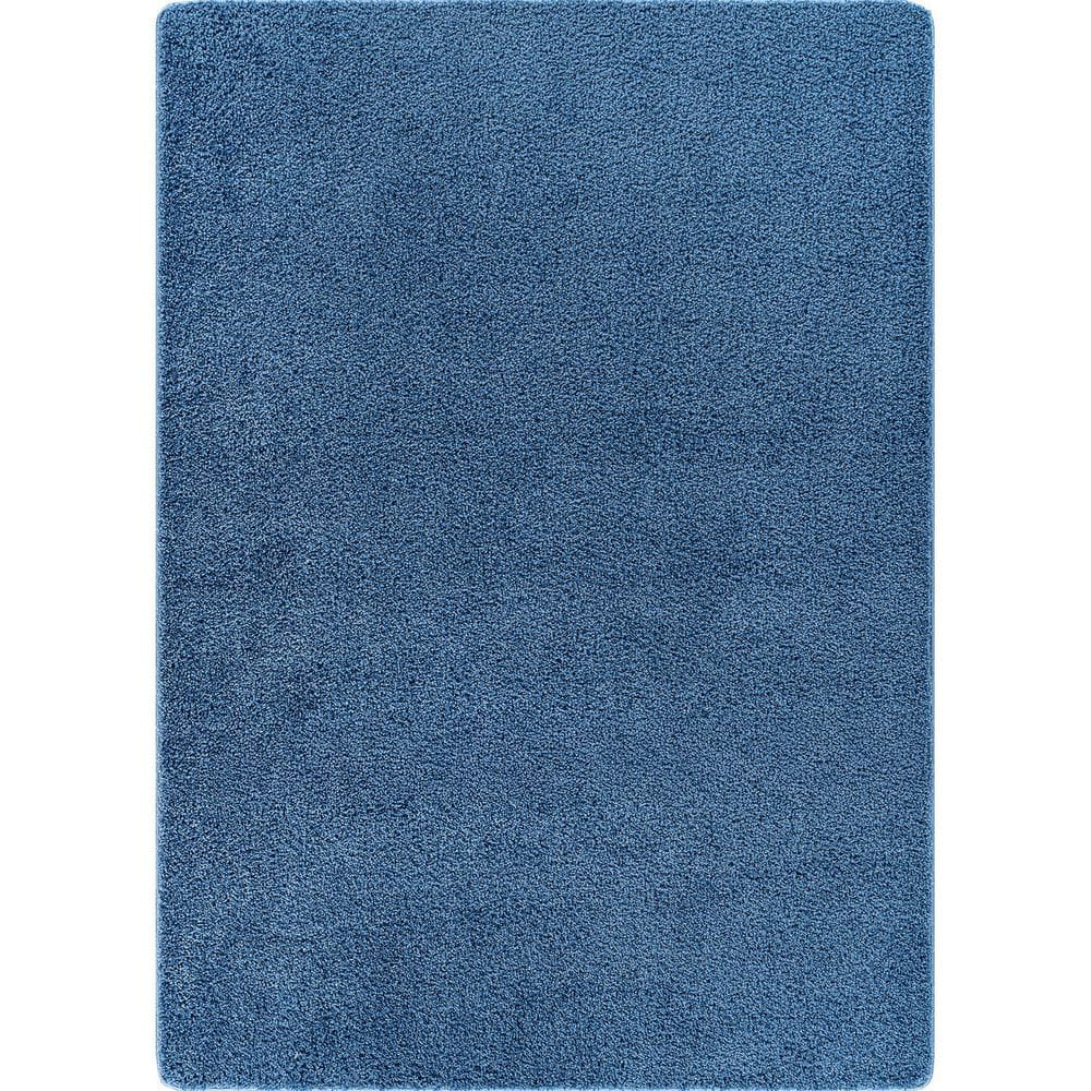 Silky Blue 4 ft. x 6 ft. Solid Plus Thick Pile Non Slip Easy Clean Non Shedding Modern Indoor Area Rug price history on PriceWatchPro