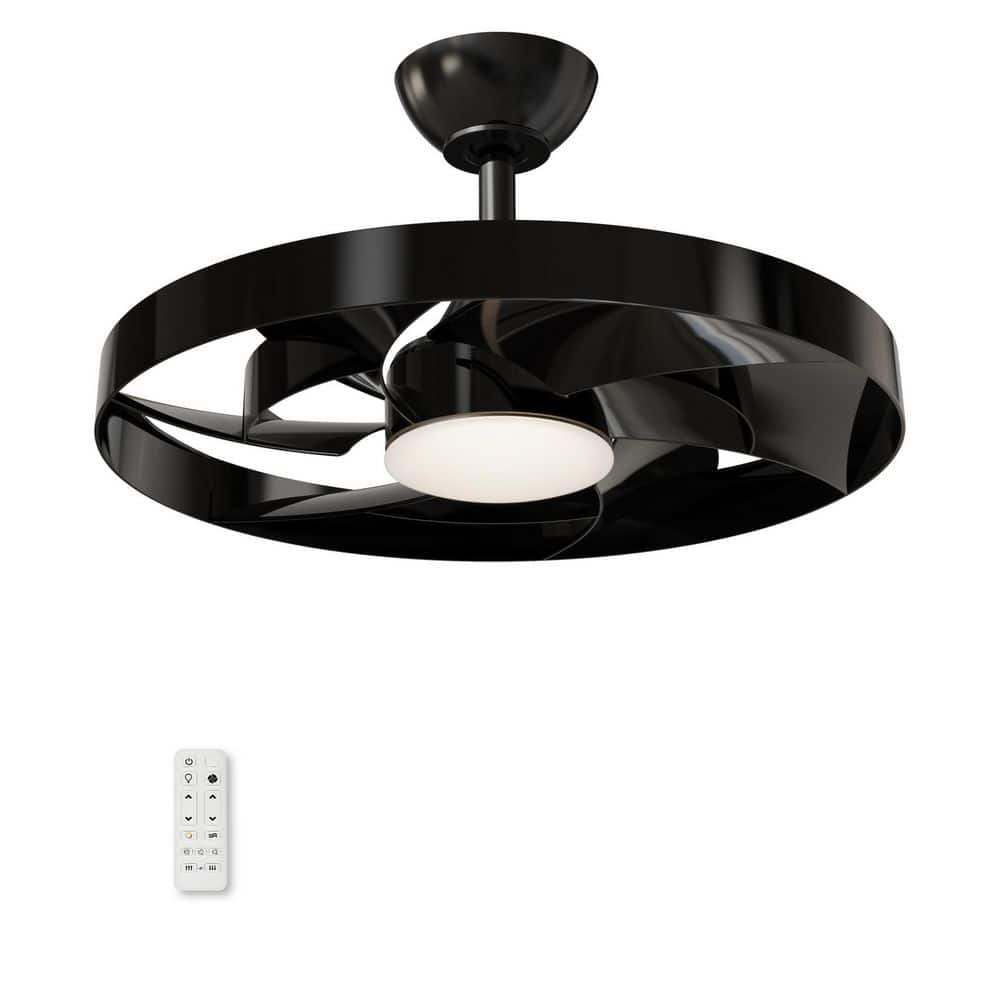 Twinkle 22 in. Indoor Black Ceiling Fan with Black Blade Dimmable Integrated LED Light and Remote Included price history on PriceWatchPro