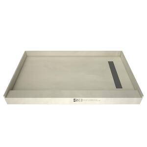 Redi Trench 36 in. x 72 in. Single Threshold Shower Base with Right Drain and Solid Brushed Nickel Trench Grate