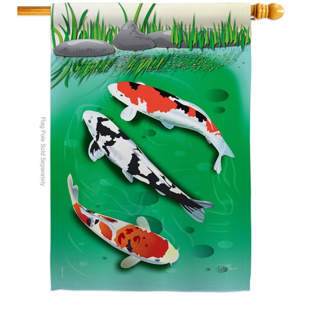 Breeze Decor Koi 2-Sided Vertical Flag, Size: 40 inch x 28 inch