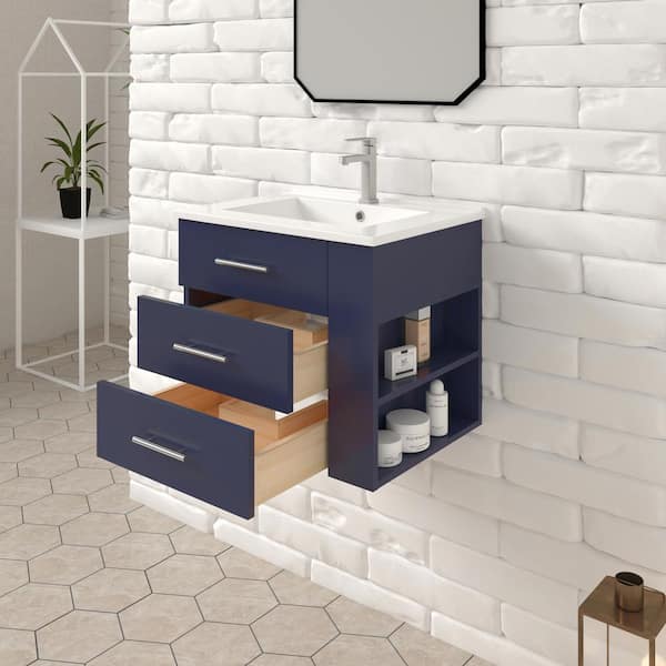HOMEVY STUDIO Rita 24.25 in. Single Sink Wallmount Bath Vanity