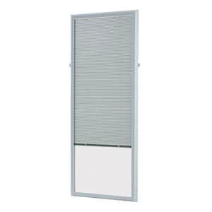 White Cordless Add On Enclosed Aluminum Blinds with 1/2 in. Slats, for 25 in. Wide x 66 in. Length Door Windows