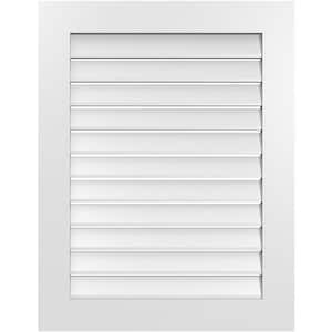 28 in. x 36 in. Vertical Surface Mount PVC Gable Vent: Functional with Standard Frame