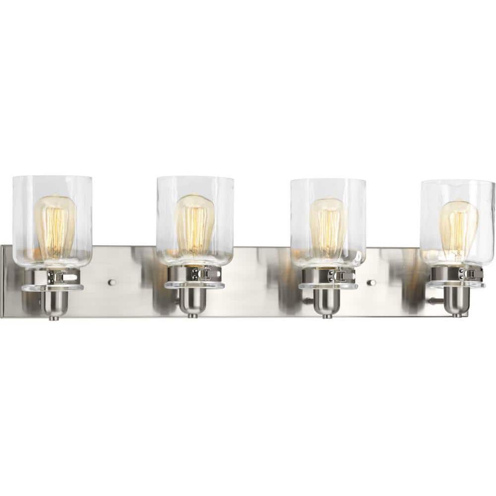 Calhoun Nickel 4-Light Clear Glass Vanity Light
