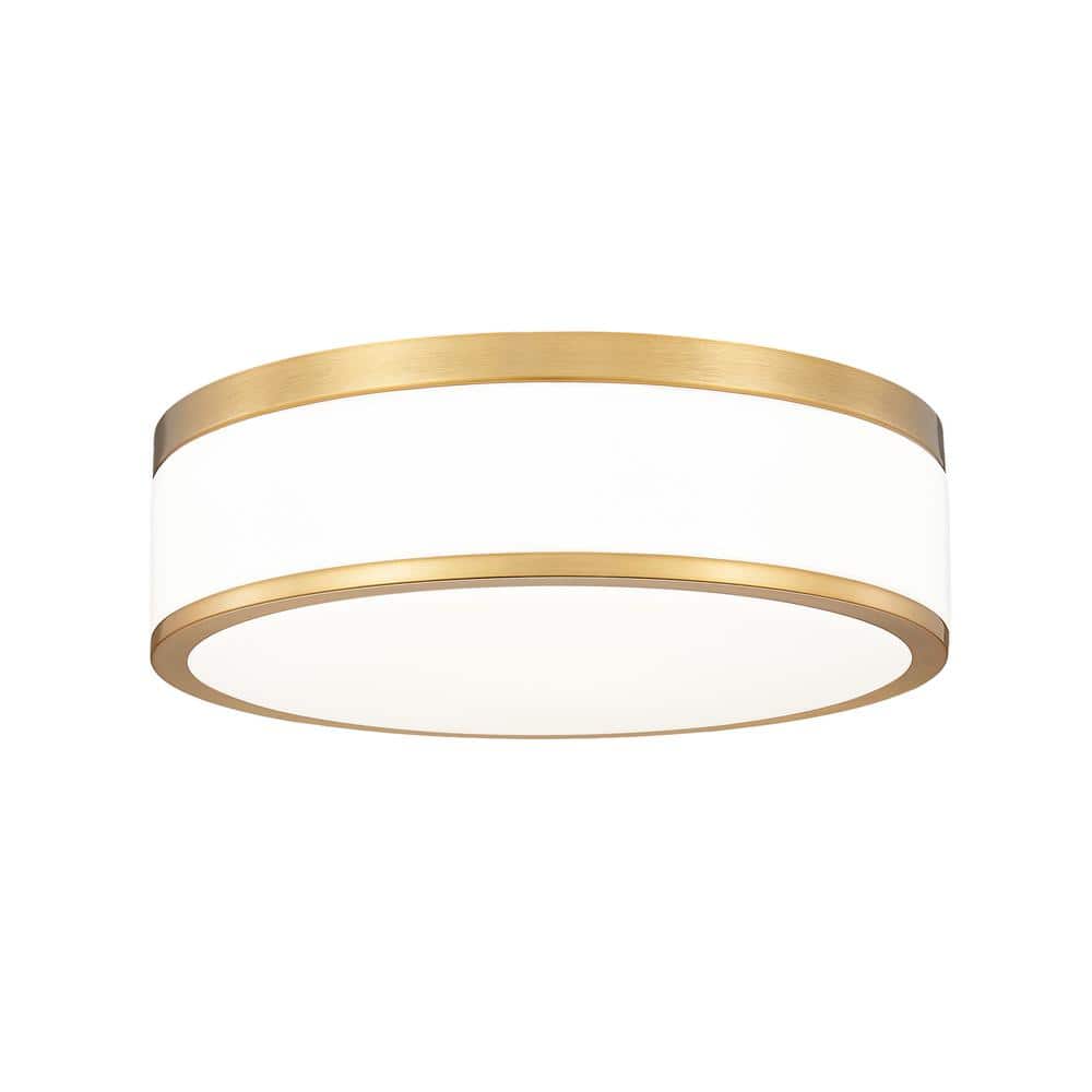 Ballord 12 in. Modern Gold Flush Mount with Acrylic Shade and no bulbs