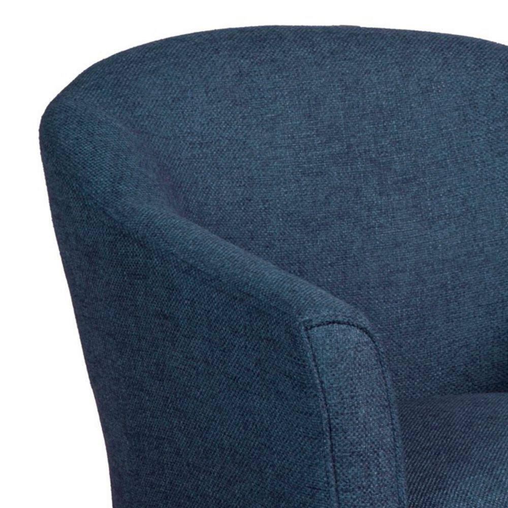 Mid-Century Modern Barrel Accent Chair with Brown Wood Legs