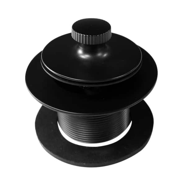 Westbrass 1-3/8 in. NPSM Fine Thread Twist-and-Close Bath Drain Plug in Matte Black