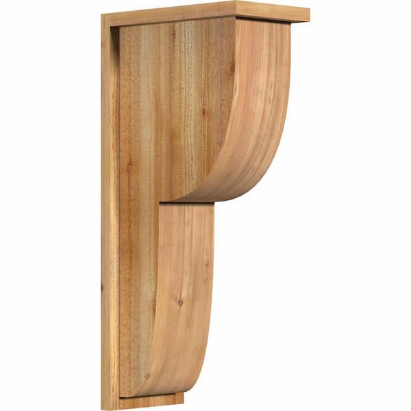 Ekena Millwork 8 in. x 14 in. x 30 in. Western Red Cedar Crestline Rough Sawn Corbel with Backplate