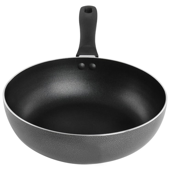 Oster Clairborne 9.5 in. Non Stick Aluminum Wok with Lid in Granite Grey  985119517M - The Home Depot