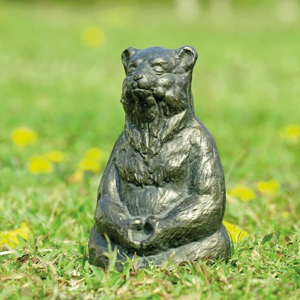 Unbranded Meditating Yoga Bear Garden Statue