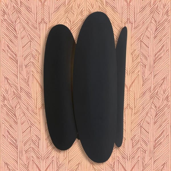 Vailen 1-Light Dark Matte Black and Textured Gold Wall Sconce with Steel Shades