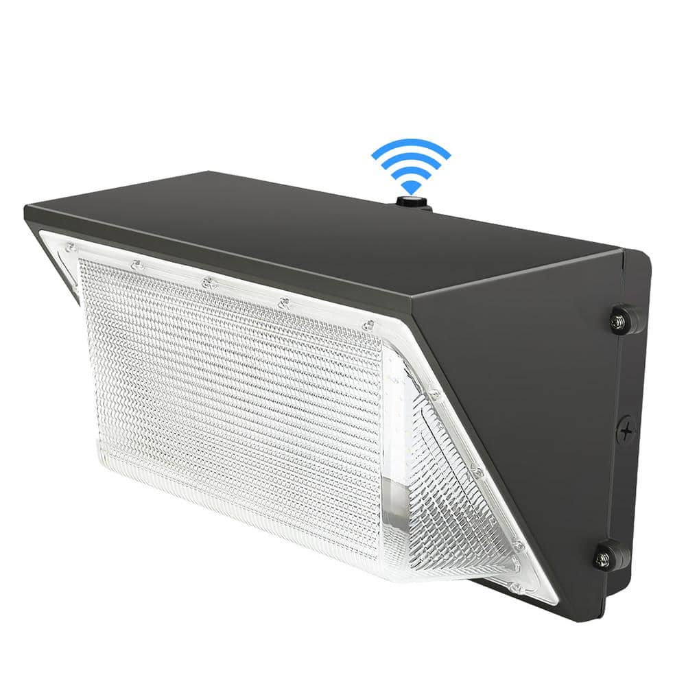 WYZM 800Watt Equivalent Integrated Black LED Outdoor Wall Pack Light