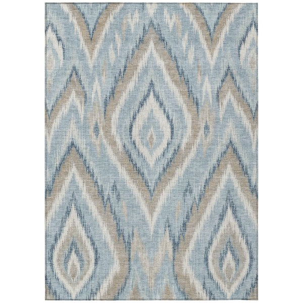 Chantille Machine Washable Indoor/Outdoor Abstract ACN3071 Sky 5 ft. x 7 ft. 6 in. Area Rug