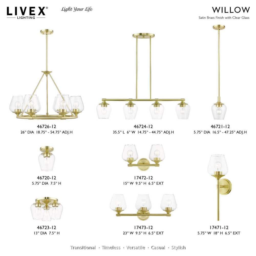 Elegant Transitional Satin Brass 1-Light Pendant with Clear Glass Shade