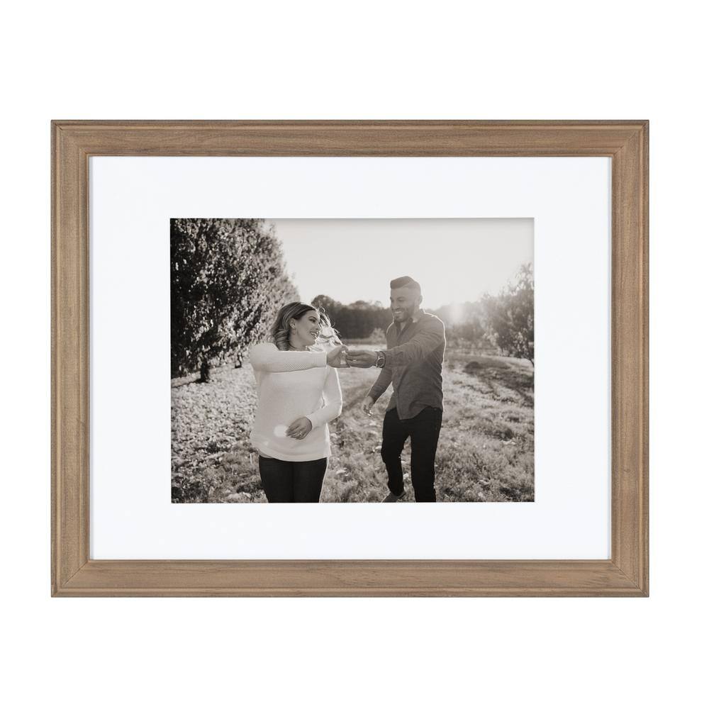 Classic White and Gray Wood Wall Picture Frame Set