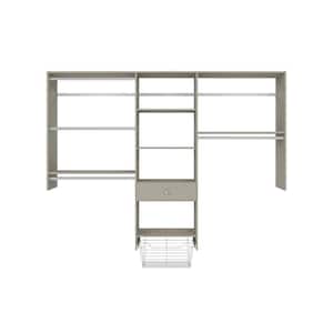 48 in. W - 96 in. W Rustic Grey Kids Convertible Wood Closet System
