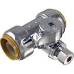 3/4 in. Push-to-Connect x 3/4 in. Push-to-Connect x 1/4 in. Compression Chrome-Plated Brass Service Stop Tee