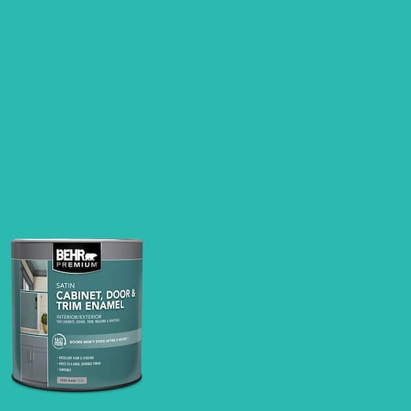 1 qt. #P450-5 Island Aqua Satin Enamel Interior/Exterior Cabinet, Door & Trim Paint
