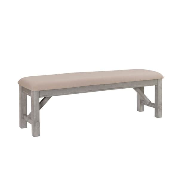 Krause Weathered Gray Dining Bench Backless 60 in.
