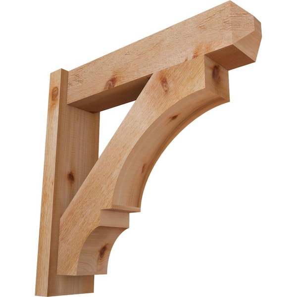 Ekena Millwork 6 in. x 24 in. x 24 in. Western Red Cedar Balboa Craftsman Rough Sawn Outlooker