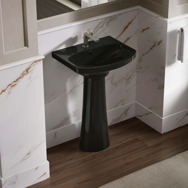 Cimarron Vitreous China Pedestal in Black Black