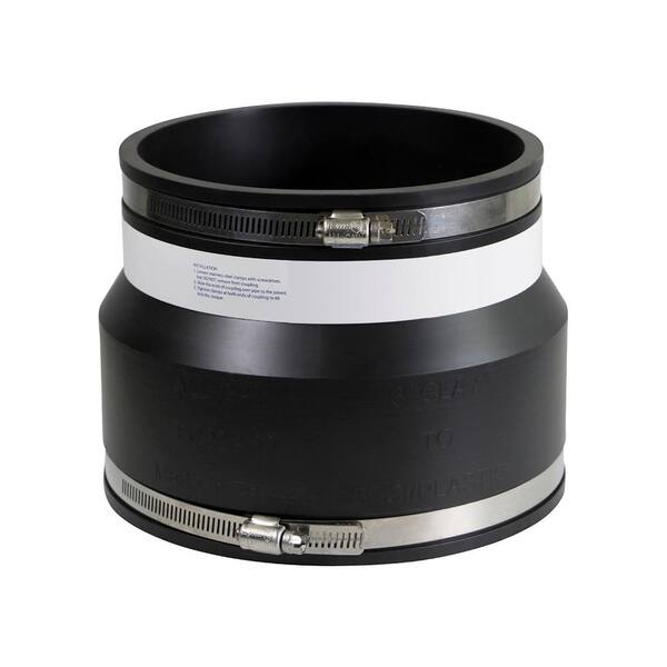 The Plumber's Choice 6 in. x 6 in. Clay to Cast Iron PVC Flexible