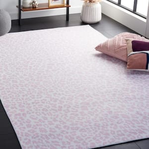 Faux Hide Ivory/Pink 4 ft. x 6 ft. Machine Washable Animal Print Area Rug