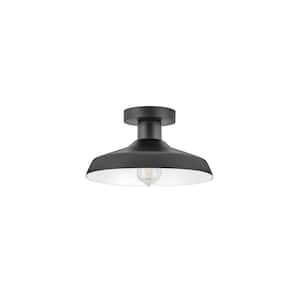 Forge 12.0 in. 1 Light Black Flush Mount