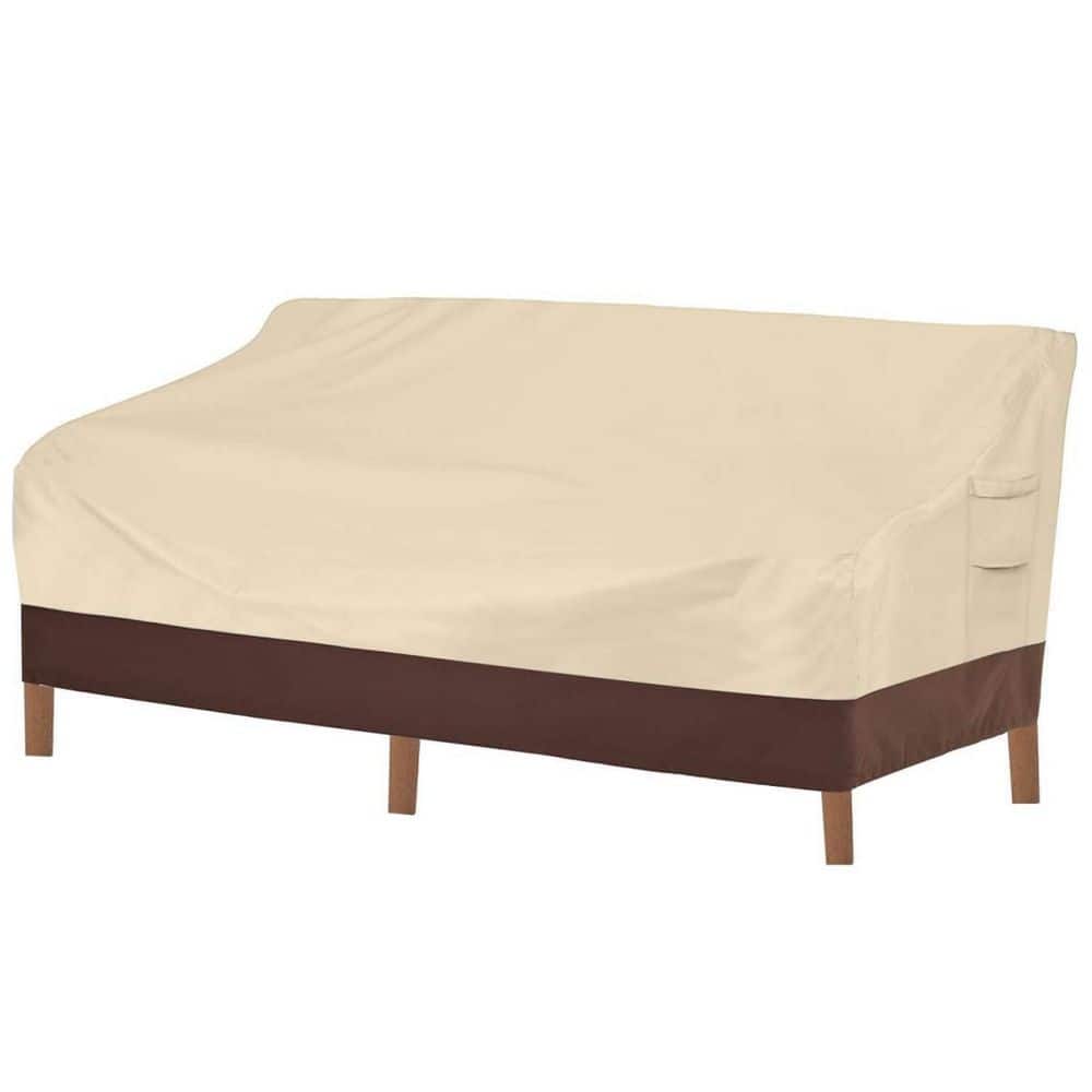 85 in. W x 37 in. D x 35 in. H Beige and Brown 3-Seater Patio Sofa Cover with Air Vent and Handle, 100% Waterproof price history on PriceWatchPro
