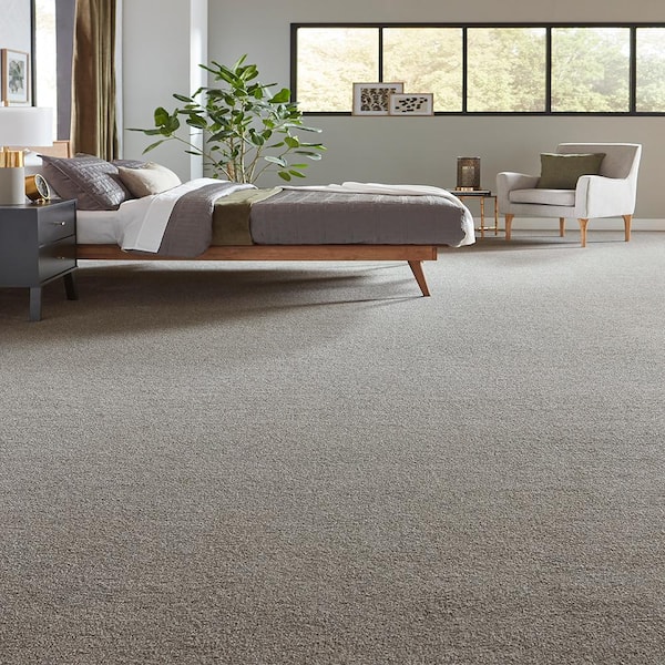 Tailored Trends III Regal Gray 58 oz. Polyester Textured Installed Carpet