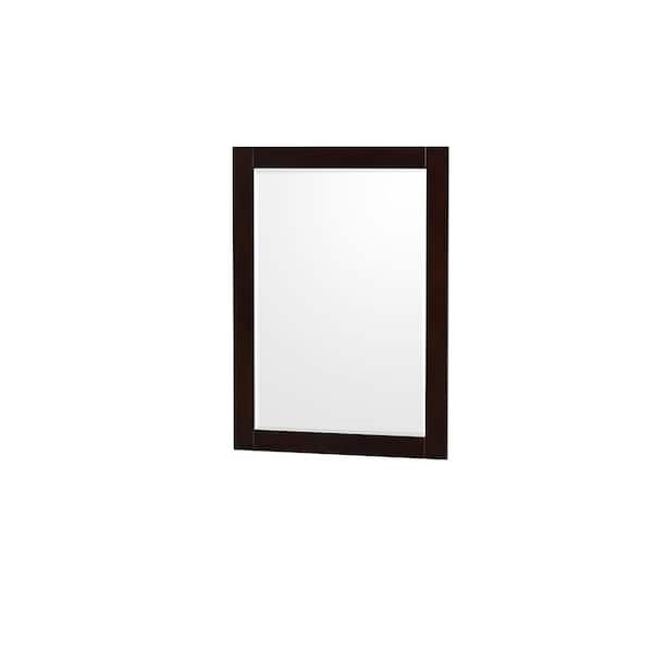 Wyndham Collection Sheffield 24 in. W x 33 in. H Framed Rectangular Bathroom Vanity Mirror in Espresso