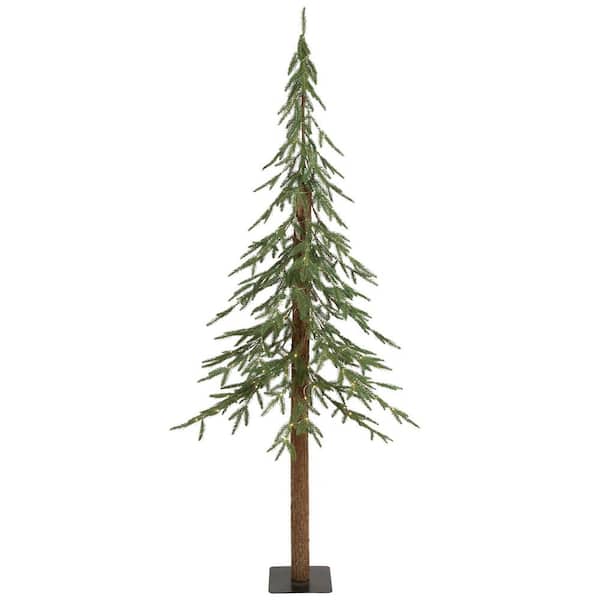 Pre-Lit Medium Alpine Artificial Christmas Tree-6 ft.-Clear LED Lights