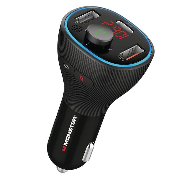 FM Radio Transmitter with USB Port for Your Devices, 3.5mm AUX Input Car  Lighter Adaptor
