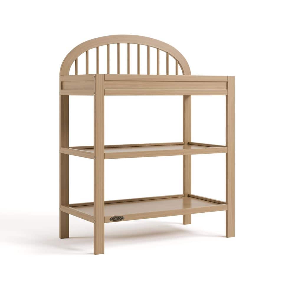 Olivia Driftwood Changing Table with Water-Resistant Changing Pad