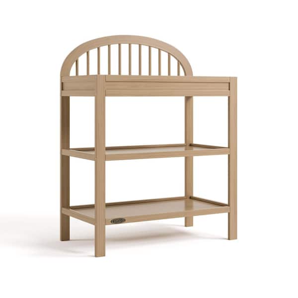 Olivia Driftwood Changing Table with Water-Resistant Changing Pad