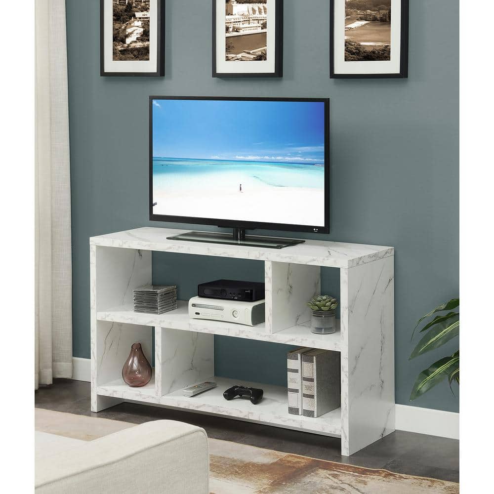 Northfield 48'' White Faux Marble Modern TV Stand Console