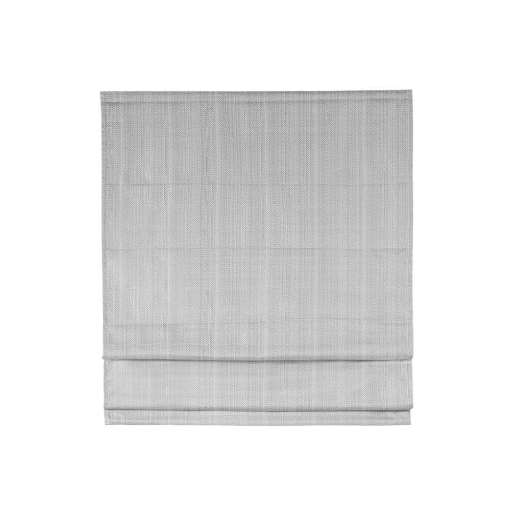 Gray Basketweave Cordless Blackout Roman Shade