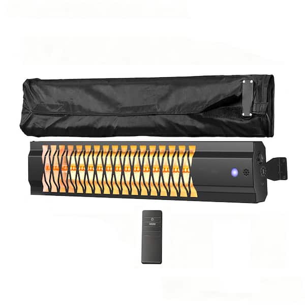 1500W Electric Bladeless Infrared Wall-Mounted Heater Outdoor Indoor Patio with Rapid Heating Waterproof Cover