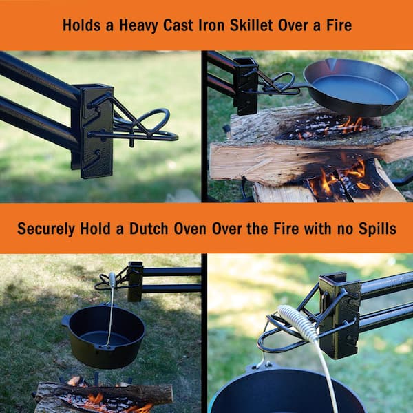 AUTHENTIK BuzzyGrill Stainless Steel Camping Over Fire Grill Includes Cast  Iron Cookware Hook Attachment BUZZ002 - The Home Depot