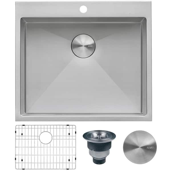 Forma Pro 12 in. D X 25 in. D Drop-in Laundry Utility Sink 16 Gauge Stainless Steel