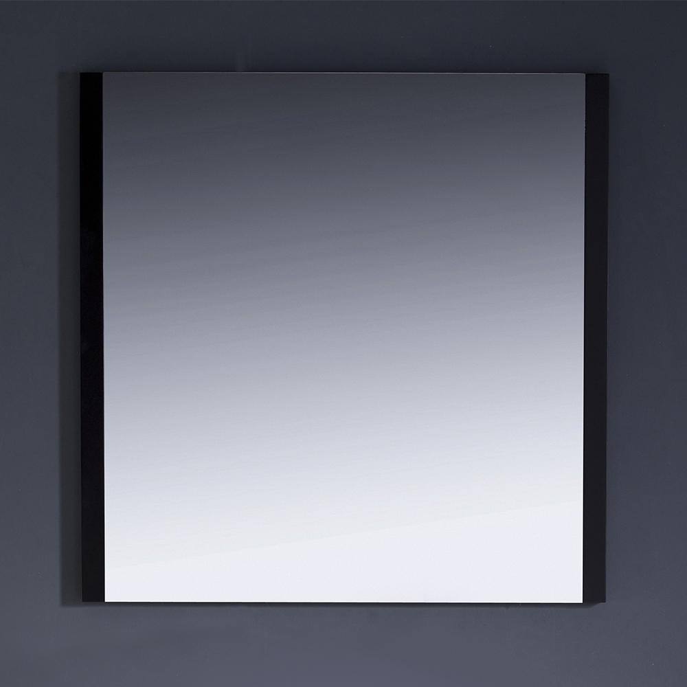 Espresso Wood Framed Square Bathroom Vanity Mirror
