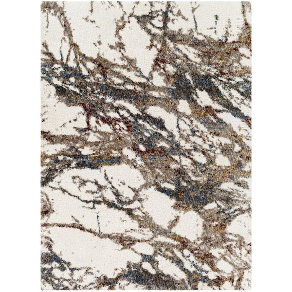 Livabliss Celestial Shag 7 ft. x 9 ft. Gray Abstract Indoor Area Rug