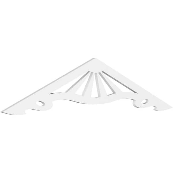 Ekena Millwork 1 in. x 72 in. x 15 in. (5/12) Pitch Marshall Gable Pediment Architectural Grade PVC Moulding