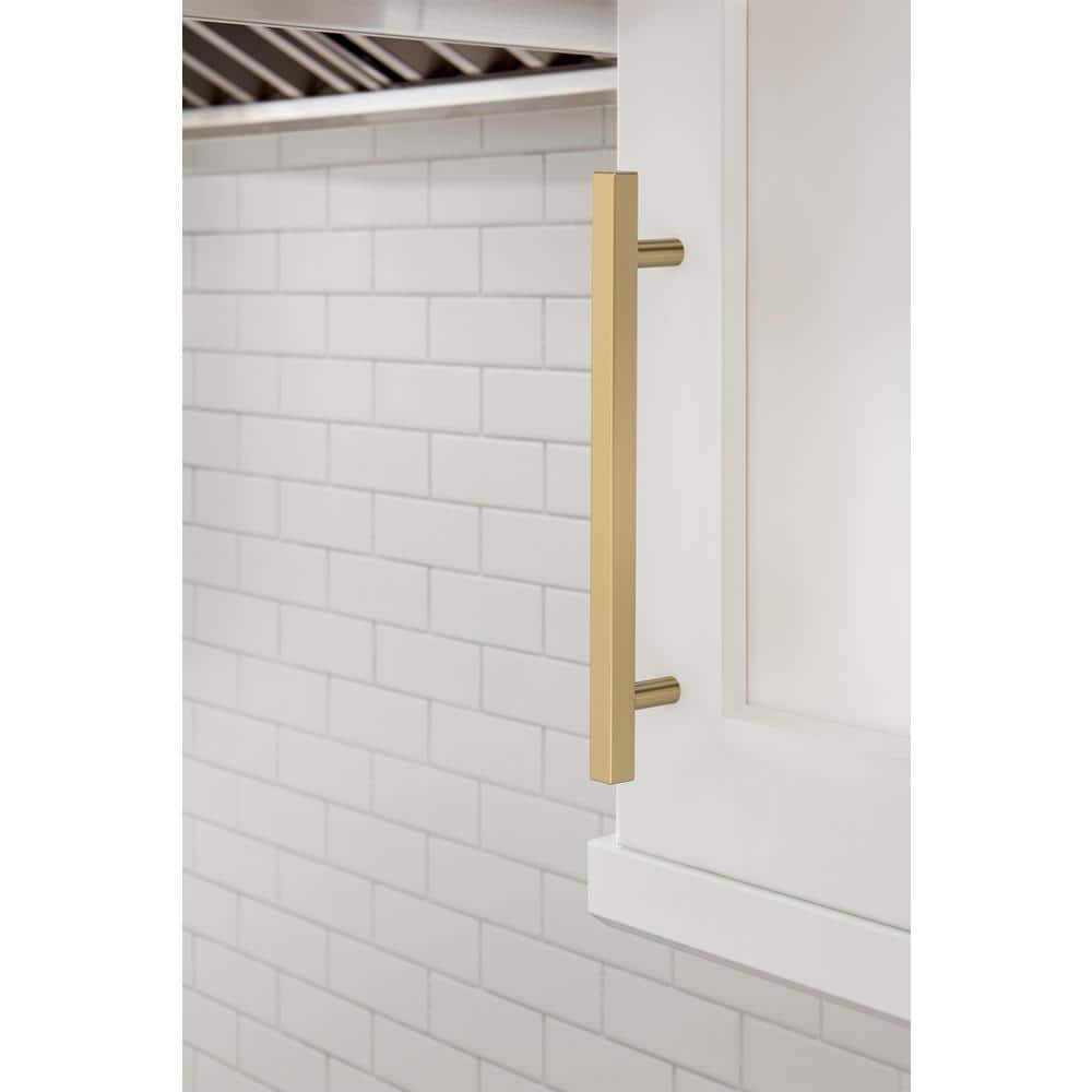 Champagne Bronze Modern Bar Cabinet Pulls, 6-5/16 inch, 10 Pack