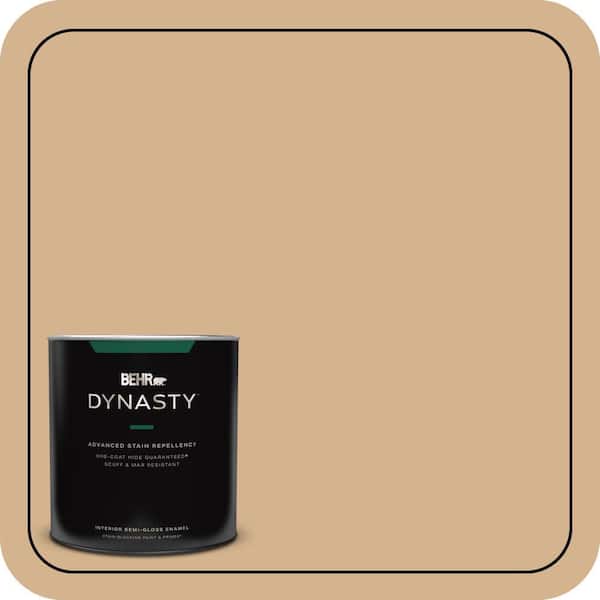 BEHR DYNASTY 1 qt. #HDC-NT-04 Creme De Caramel One-Coat Hide Semi-Gloss Enamel Interior Stain-Blocking Paint and Primer