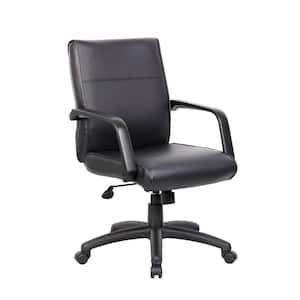 Black Mid Back Executive Chair in LeatherPlus