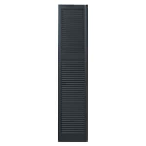 15 in. x 67 in. Cottage Style Open Louvered Polypropylene Shutters Pair in Dark Spruce