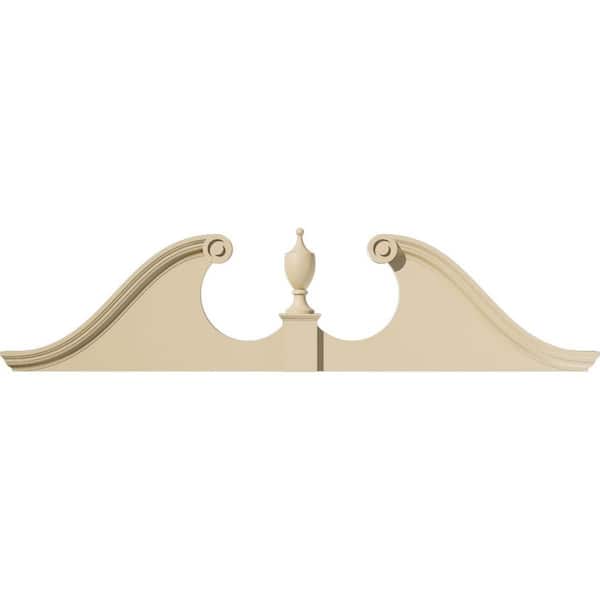80-in W x 20-in H x 2-3/4-in P Rams Head Signature Urethane Pediment (Urn Ships Unattached in Box), Primed Tan