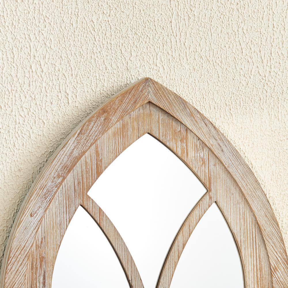 Rustic Arch Full-Length Natural Wood Wall Mirror 40"x22"