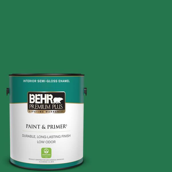 BEHR PREMIUM PLUS 1 gal. #460B-7 Pine Grove Semi-Gloss Enamel Low Odor Interior Paint & Primer